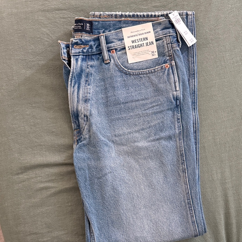 Abercrombie & Fitch Light Blue Western Straight Jeans